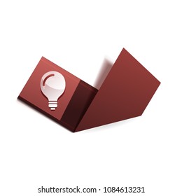 Light bulb, new idea concept web button, vector illustration