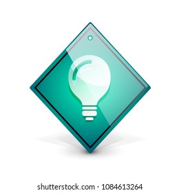 Light bulb, new idea concept web button, vector illustration