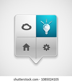 Light bulb, new idea concept web button, vector illustration
