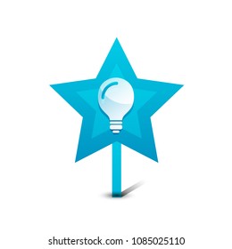 Light bulb, new idea concept web button, vector illustration