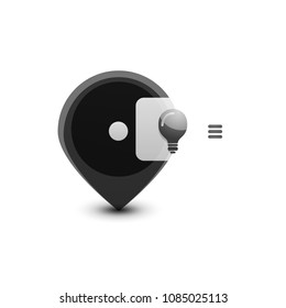 Light bulb, new idea concept web button, vector illustration