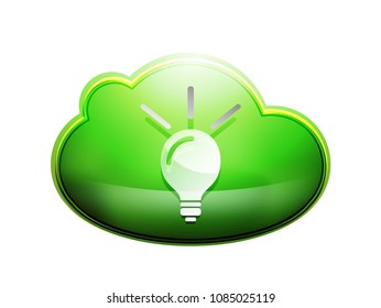Light bulb, new idea concept web button, vector illustration