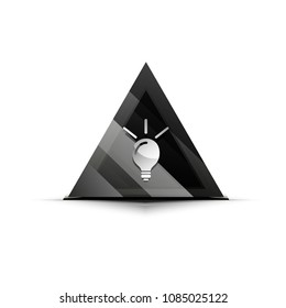 Light bulb, new idea concept web button, vector illustration
