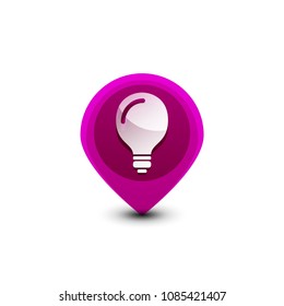 Light bulb, new idea concept web button, vector illustration