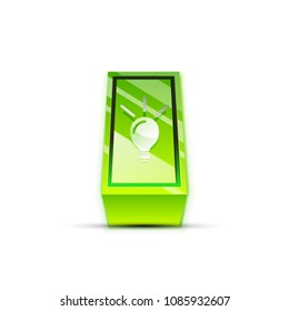 Light bulb, new idea concept web button, vector illustration