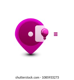 Light bulb, new idea concept web button, vector illustration