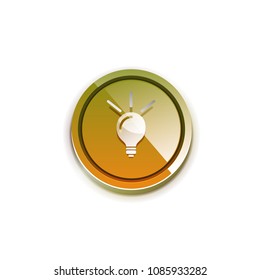 Light bulb, new idea concept web button, vector illustration