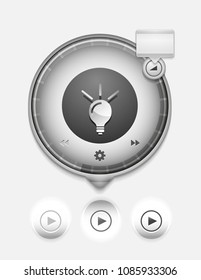 Light bulb, new idea concept web button, vector illustration