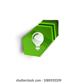 Light bulb, new idea concept web button, vector illustration