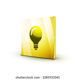 Light bulb, new idea concept web button, vector illustration