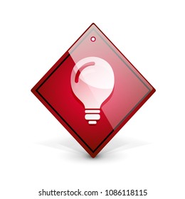 Light bulb, new idea concept web button, vector illustration