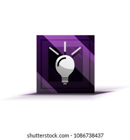 Light bulb, new idea concept web button, vector illustration