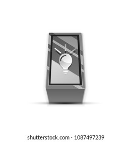 Light bulb, new idea concept web button, vector illustration