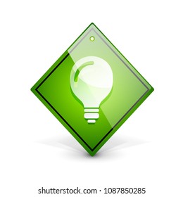 Light bulb, new idea concept web button, vector illustration