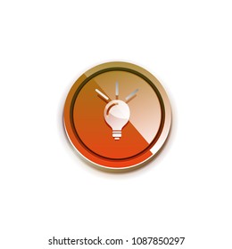 Light bulb, new idea concept web button, vector illustration