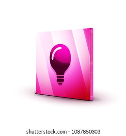 Light bulb, new idea concept web button, vector illustration
