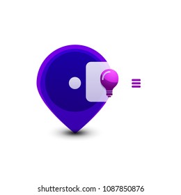 Bombilla, botón web de concepto nuevo de idea, ilustración vectorial