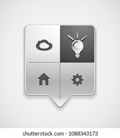 Light bulb, new idea concept web button, vector illustration