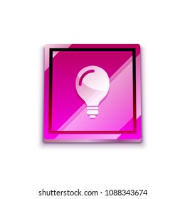Light bulb, new idea concept web button, vector illustration