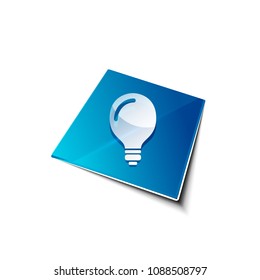 Light bulb, new idea concept web button, vector illustration