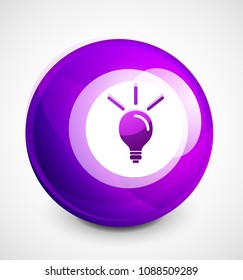 Light bulb, new idea concept web button, vector illustration