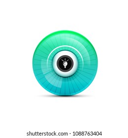 Light bulb, new idea concept web button, vector illustration