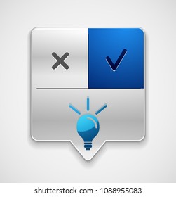 Light bulb, new idea concept web button, vector illustration