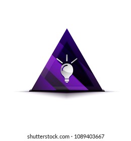 Light bulb, new idea concept web button, vector illustration