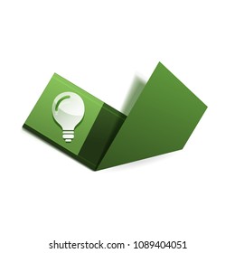Light bulb, new idea concept web button, vector illustration