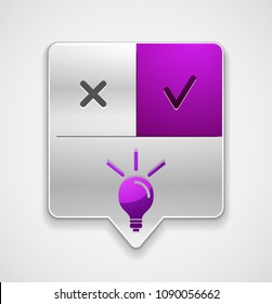 Light bulb, new idea concept web button, vector illustration