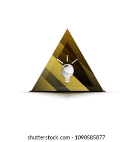 Light bulb, new idea concept web button, vector illustration