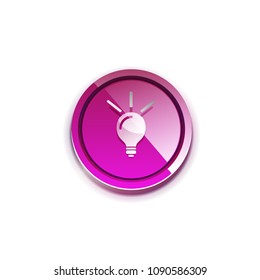Light bulb, new idea concept web button, vector illustration