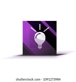 Light bulb, new idea concept web button, vector illustration