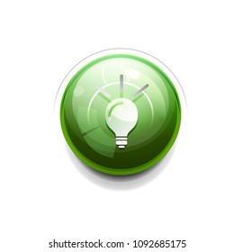 Light bulb, new idea concept web button, vector illustration