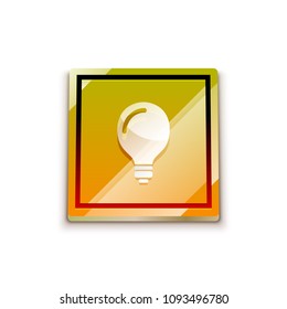 Light bulb, new idea concept web button, vector illustration