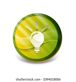 Bombilla, botón web de concepto nuevo de idea, ilustración vectorial