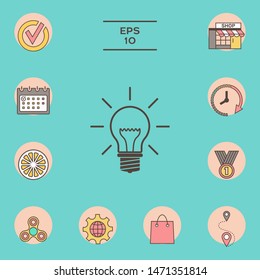 Light bulb - new ideas. Graphic elements for your design