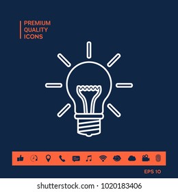 Light bulb - new ideas. Line icon