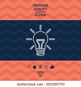 Light bulb - new ideas. Line icon