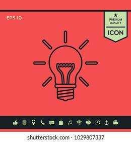 Light bulb - new ideas. Line icon