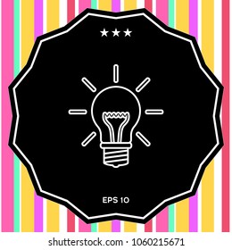 Light bulb - new ideas. Line icon