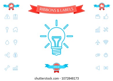 Light bulb - new ideas. Line icon