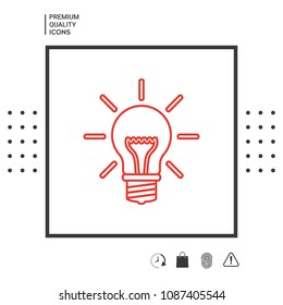 Light bulb - new ideas. Line icon