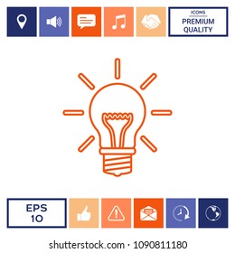Light bulb - new ideas. Line icon