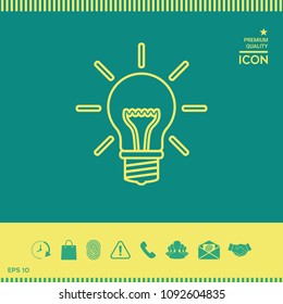 Light bulb - new ideas. Line icon