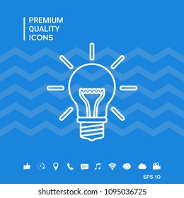 Light bulb - new ideas. Line icon
