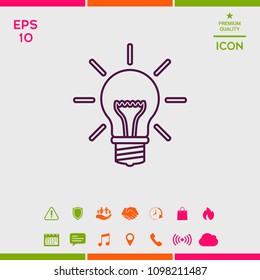 Light bulb - new ideas. Line icon
