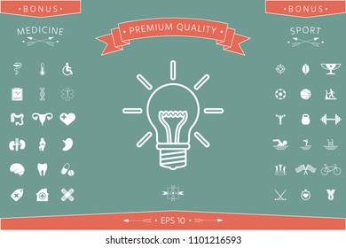 Light bulb - new ideas. Line icon