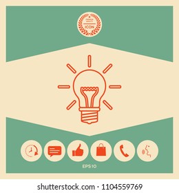 Light bulb - new ideas. Line icon