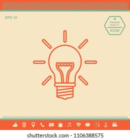 Light bulb - new ideas. Line icon